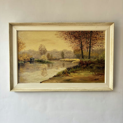 1939 Landscape Oil Painting "Autumn Trees" Artwork Holland Art Shop