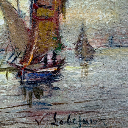 Timeless Seascape Oil Painting "Gilded Frame" Rustic Small Artwork Holland Art Shop