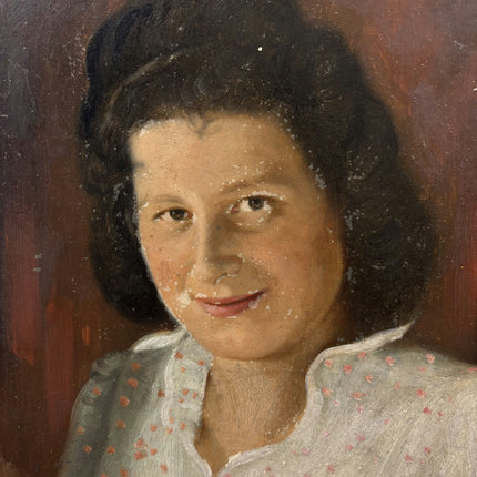 Classic Portrait Oil Painting "Pink Petals" Traditional Small Artwork Holland Art Shop