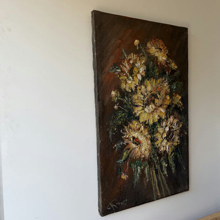 Rustic Floral Still Life Oil Painting "Yellow Bouquet" Traditional Large Art Holland Art Shop