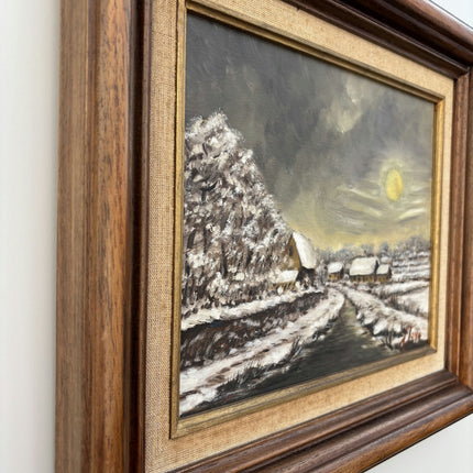 Classic Winter Landscape Oil Painting "Snowy Village" Refined Art Holland Art Shop