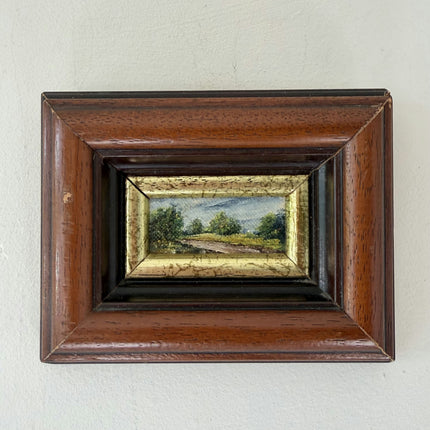 Vintage Landscape Oil Painting "Country Road" Original Small Art Holland Art Shop