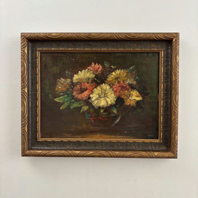 Authentic Flowery Still Life Oil Painting "Flower Bouquet" Rustic Art Holland Art Shop