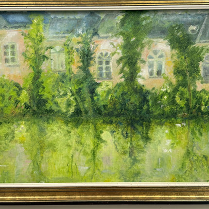 Rustic Cityscape Oil Painting "Green Garden" Original Large Art Holland Art Shop
