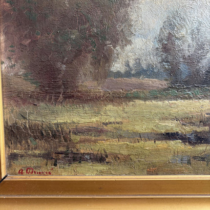 Authentic Landscape Oil Painting "Gilded Frame" Vintage Art Holland Art Shop