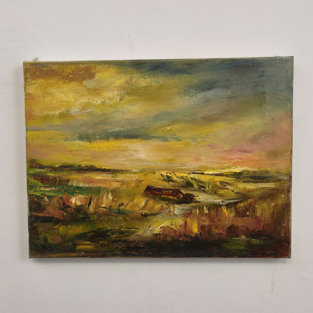 Elegant Landscape Oil Painting "Canvas Frame" Refined Small Art Holland Art Shop