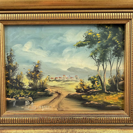 Rustic Landscape Oil Painting "Gilded Frame" Refined Small Artwork Holland Art Shop