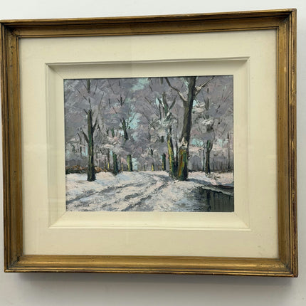 Albert Vandyck Handcrafted Winter Landscape Oil Painting "Snowy Trees" Art Holland Art Shop