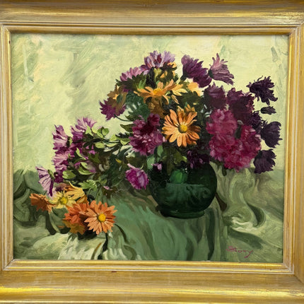 Rustic Floral Still Life Oil Painting "Flower Bouquet" Traditional Large Art Holland Art Shop