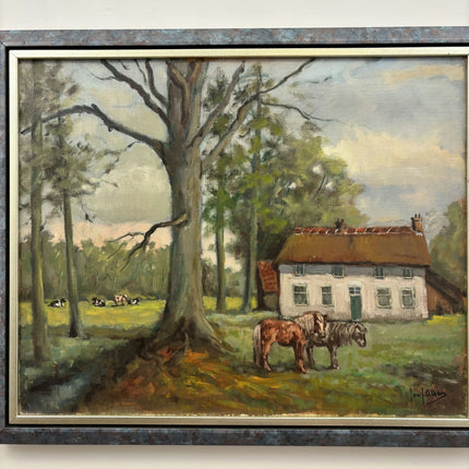 Vintage Landscape Oil Painting "Large Tree" Traditional Art Holland Art Shop