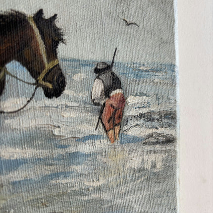 Authentic Animals Oil Painting "Horse Cart" Timeless Small Artwork Holland Art Shop