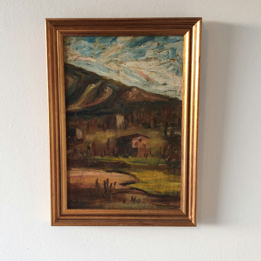 Classic 'Hill Landscape' Greenery Mid 20th Century Beautiful Oil Painting