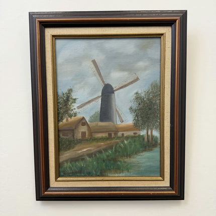 Original Landscape Oil Painting "Windmill Tower" Refined Art Holland Art Shop