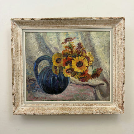 Vintage Floral Still Life Oil Painting "Sunflower Bouquet" Refined Art Holland Art Shop