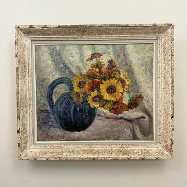 Vintage Floral Still Life Oil Painting "Sunflower Bouquet" Refined Art Holland Art Shop