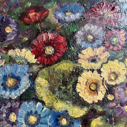 Refined Floral Still Life Oil Painting "Green Vase" Rustic Art Holland Art Shop