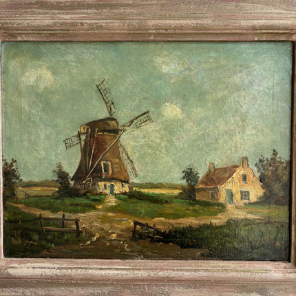 Handcrafted Landscape Oil Painting "Old Windmill" Detailed Art Holland Art Shop