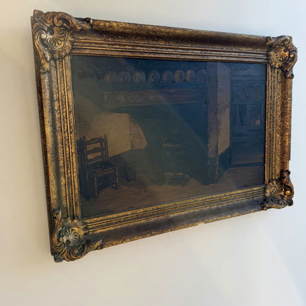 A Dewulf Detailed Interior Oil Painting "Gilded Frame" Traditional Large Artwork Holland Art Shop