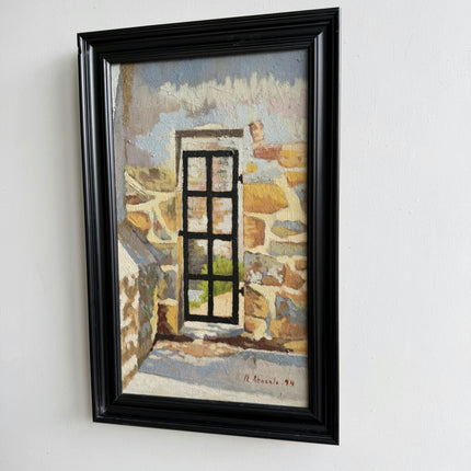 Traditional Cityscape Oil Painting "Black Window" Original Art Holland Art Shop