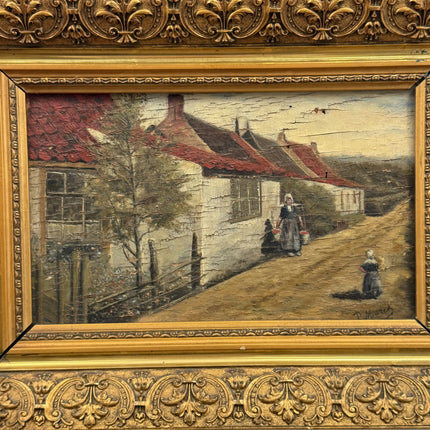 Refined Scenery Oil Painting "Wooden Frame" Detailed Small Artwork Holland Art Shop