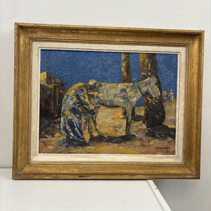 1943 Interior Oil Painting "Painted Panel" Artwork Holland Art Shop