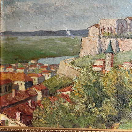 Rustic Seascape Oil Painting "Small Boat" Authentic French Artwork Holland Art Shop