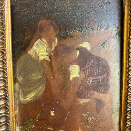 19th Century Antique Portrait Oil Painting "Ornate Frame" Small Art Holland Art Shop