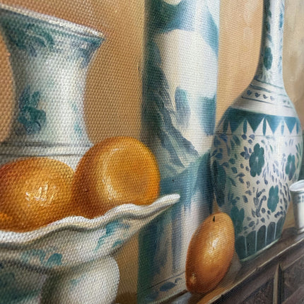 Refined Still Life Oil Painting "Blue Vase" Classic Art Holland Art Shop