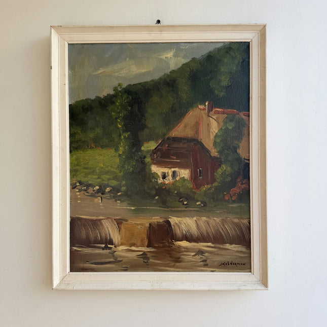 Refined Landscape Oil Painting "Thatched Roof" Original Art Holland Art Shop