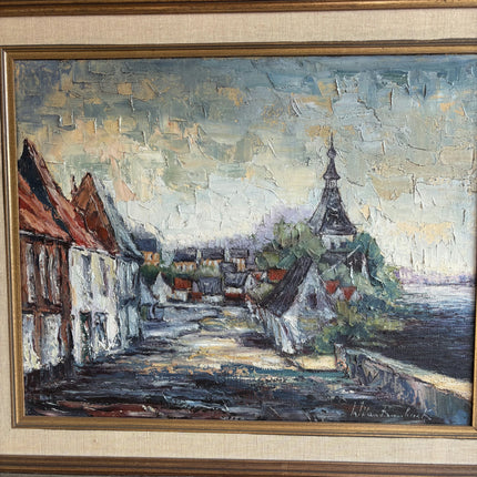Detailed Cityscape Oil Painting "Framed Painting" Rustic Large Artwork Holland Art Shop