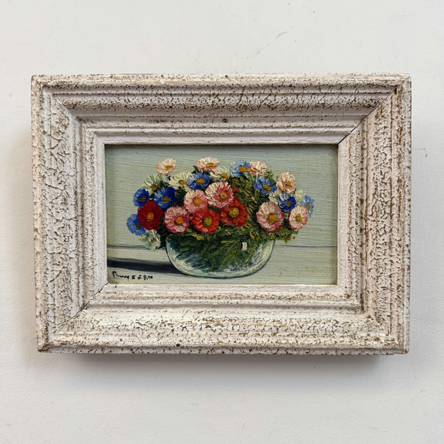 Authentic Floral Still Life Oil Painting "Flower Vase" Refined Small Art Holland Art Shop