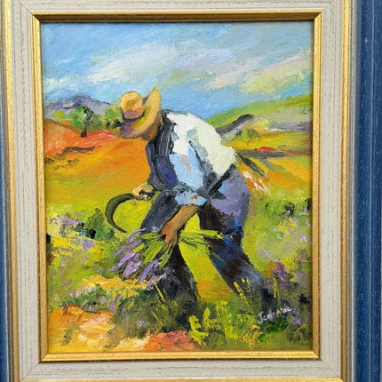Vintage Figurative Oil Painting "Sunflower Petal" Original Small Artwork Holland Art Shop