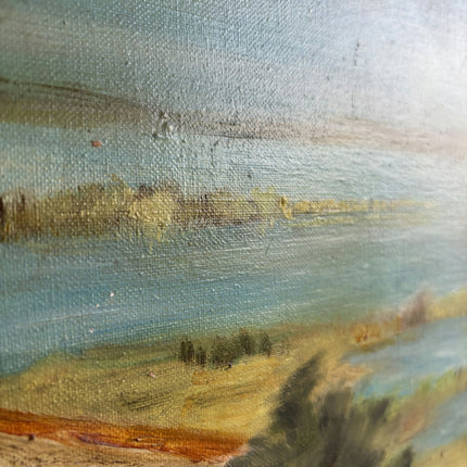 Vintage Seascape Oil Painting "Coastal Cottage" Detailed Art Holland Art Shop
