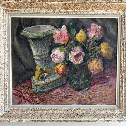 Handcrafted Floral Still Life Oil Painting "Flower Vase" Expressive Artwork Holland Art Shop