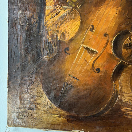 Original Oil Painting Still Life "String Instrument" Figurative Small Art Holland Art Shop
