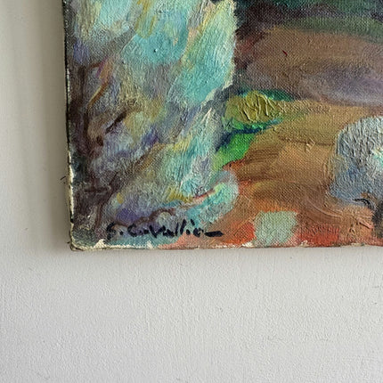 Timeless Landscape Oil Painting "Hillside Village" Rustic Artwork Holland Art Shop