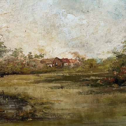 Traditional Landscape Oil Painting "Riverside Trees" Refined Large Artwork Holland Art Shop