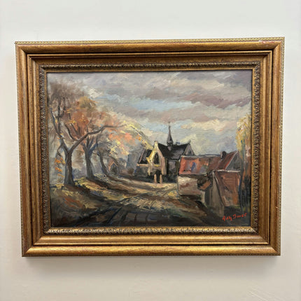 Timeless Scenery Oil Painting "Village Church" Rustic Large Artwork Holland Art Shop