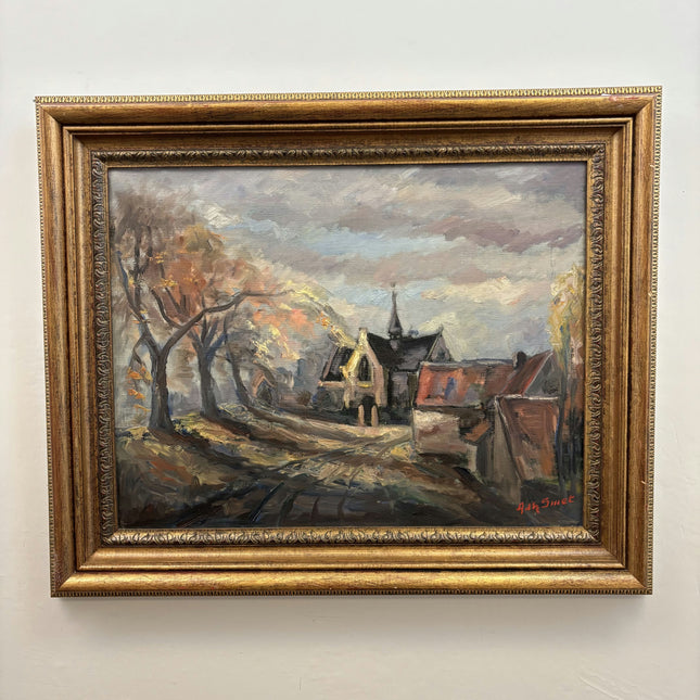 Timeless Scenery Oil Painting "Village Church" Rustic Large Artwork Holland Art Shop