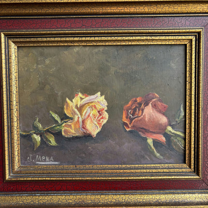 Classic Floral Still Life Oil Painting "Framed Roses" Handcrafted Artwork Holland Art Shop