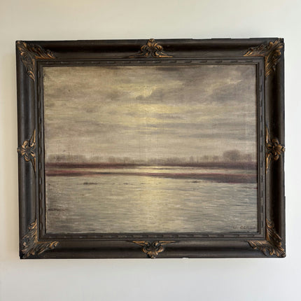 Rustic Seascape Oil Painting "Ornate Frame" Original Large Artwork Holland Art Shop