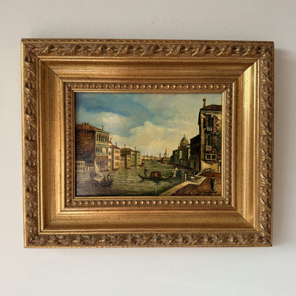 Traditional Oil Painting Harbor Scene "Canal Scene" Refined Small Art Holland Art Shop
