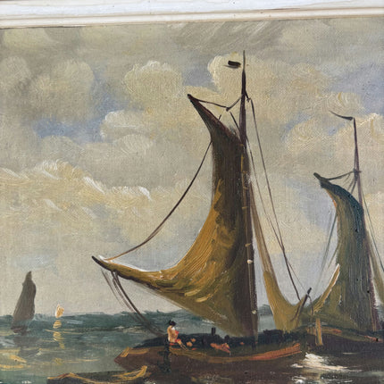 Refined Seascape Oil Painting "Sailing Boat" Rustic Art Holland Art Shop