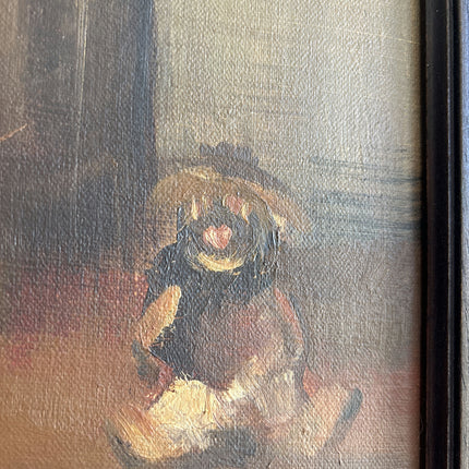 Timeless Interior Oil Painting "Seated Child" Authentic Small Art Holland Art Shop