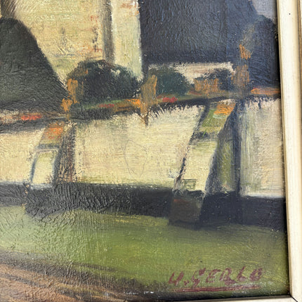 Vintage Landscape Oil Painting "Church Tower" Elegant Art Holland Art Shop