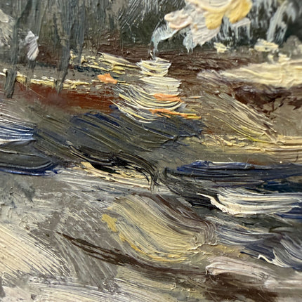 Handcrafted Winter Landscape Oil Painting "Canvas Backside" Timeless Art Holland Art Shop