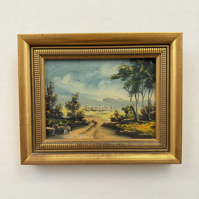 Rustic Landscape Oil Painting "Gilded Frame" Refined Small Artwork Holland Art Shop