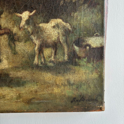 Rustic Figurative Oil Painting "Woman Figure" Traditional Small Artwork Holland Art Shop