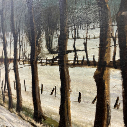 Rustic Winter Landscape Oil Painting "Bare Trees" Detailed Art Holland Art Shop