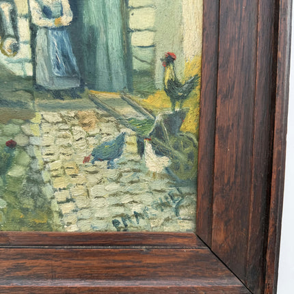 Handcrafted Farm Oil Painting "Market Donkey" Vintage Art Holland Art Shop